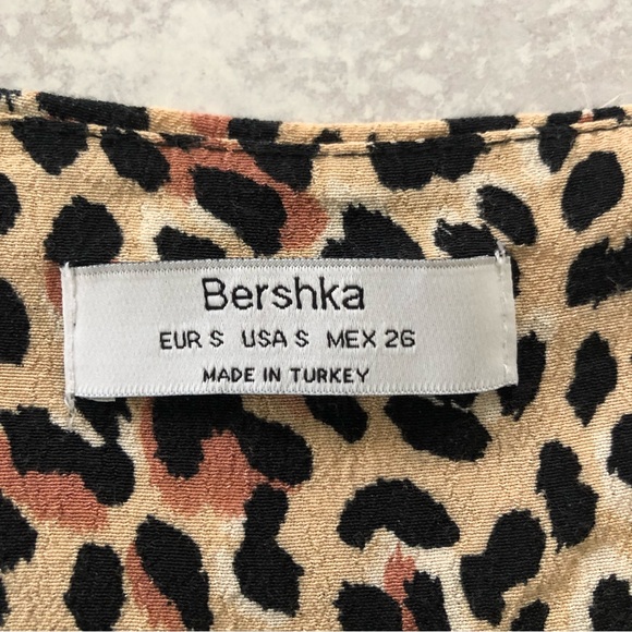 🌼 ASOS Bershka Leopard Print Wrap Front Mini Dress, S - Picture 9 of 15